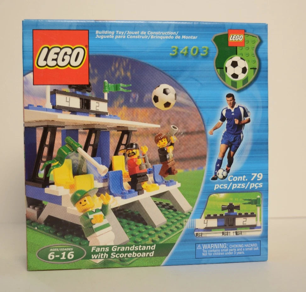 LEGO Soccer 3403 Fans Grandstand w Scoreboard Football Vtg 2000 Retired- NEW NIB