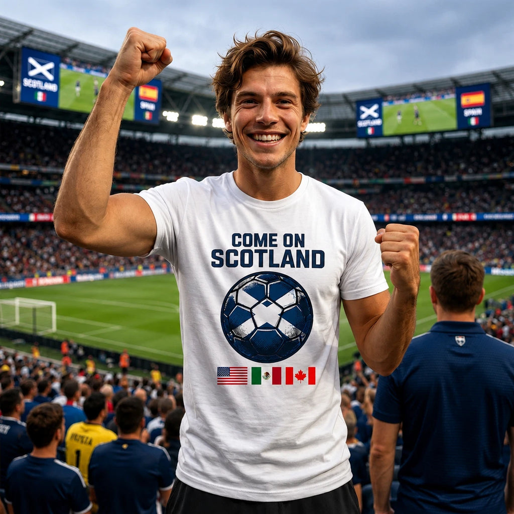 Scotland Football Supporter T Shirt Come On Scotland Soccer Ball Gift