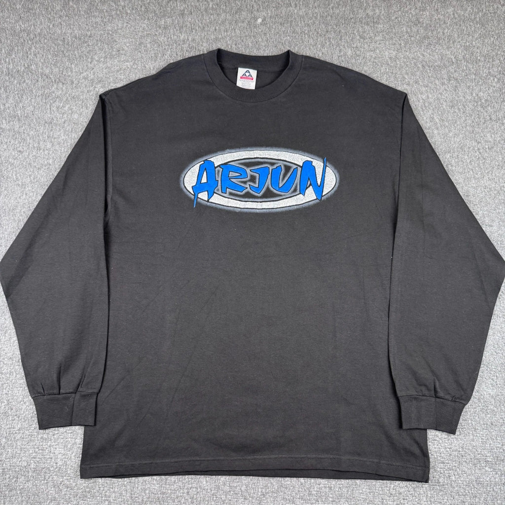 Vintage Arjun Denim T-Shirt Mens XXL Black Long Sleeve Surf Rap Hip Hop Y2K NWT