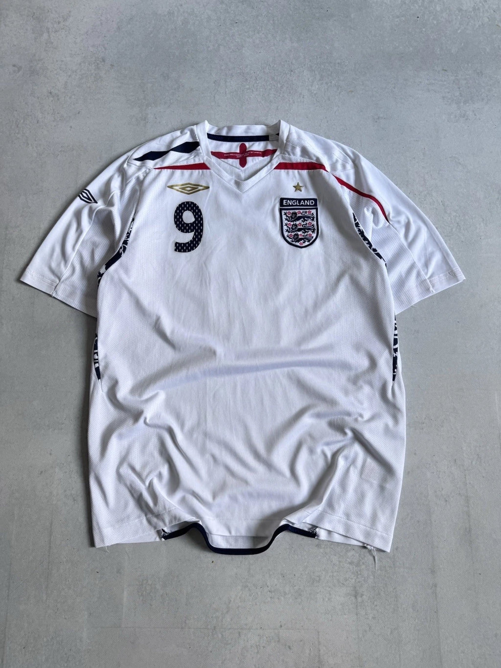 Umbro England Rooney #9 Vintage Home Football Soccer Jersey 07’s-09’s Men’s L