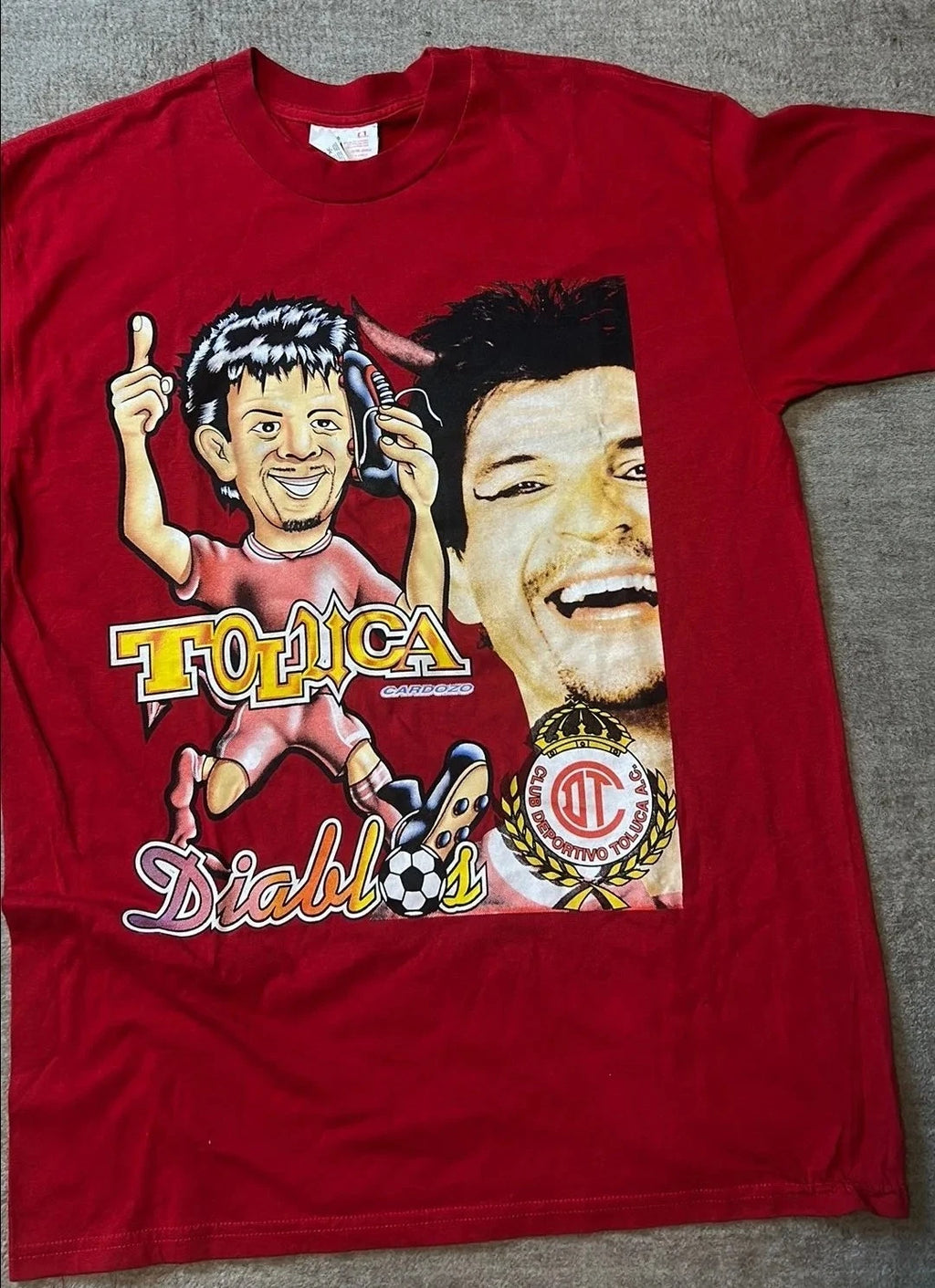 Vintage Toluca Diablos FC Futbol Club T-shirt Sz XL Soccer Mexican Life