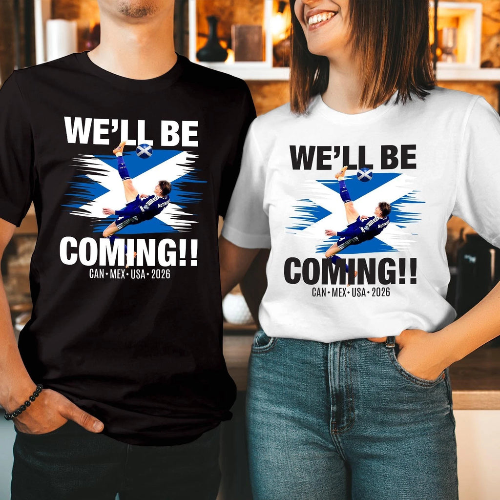 We'll Be Coming, USA 2026, No Scotland No Party Football T-Shirt (SC-2)
