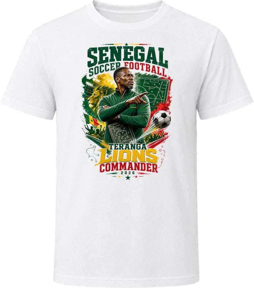 Senegal Soccer Football Coach Teranga Lions Commander T Shirt