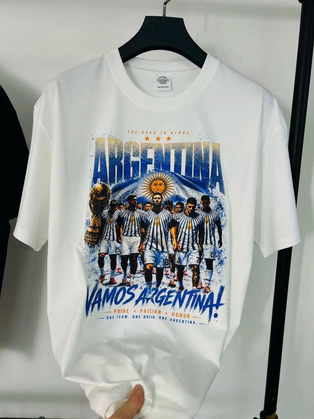 Argentina Soccer Graphic T Shirt Vamos Argentina Football Fan Tee Unisex