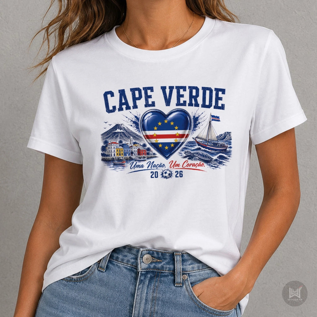 Cape Verde t shirt 2026 football flag tee gift cabo heart soccer top all sizes