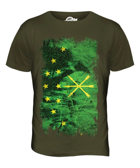 ADYGEJA GRUNGE FLAG MENS T SHIRT TEE SHIRT XS S M L XL 2XL 3XL 4XL 5XL