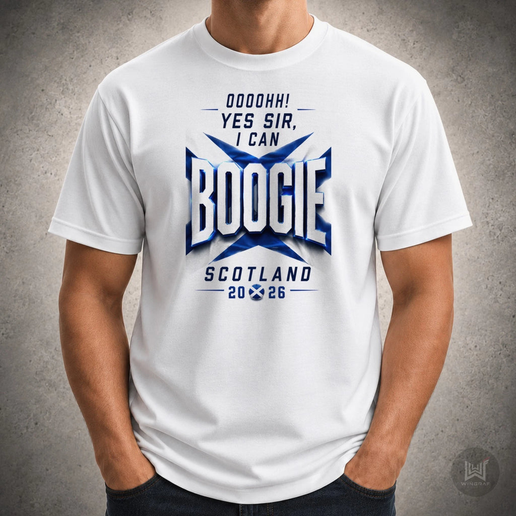 Scotland t shirt 2026 I can Boogie football fan flag soccer top funny tee gift