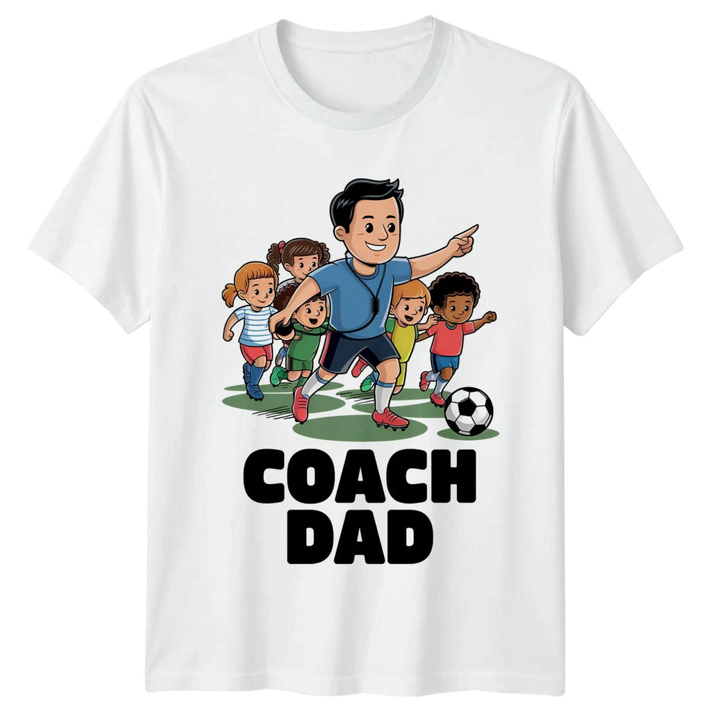 Coach Dad Mens T-Shirt Youth Soccer Football Funny Fathers Day Gift For Him