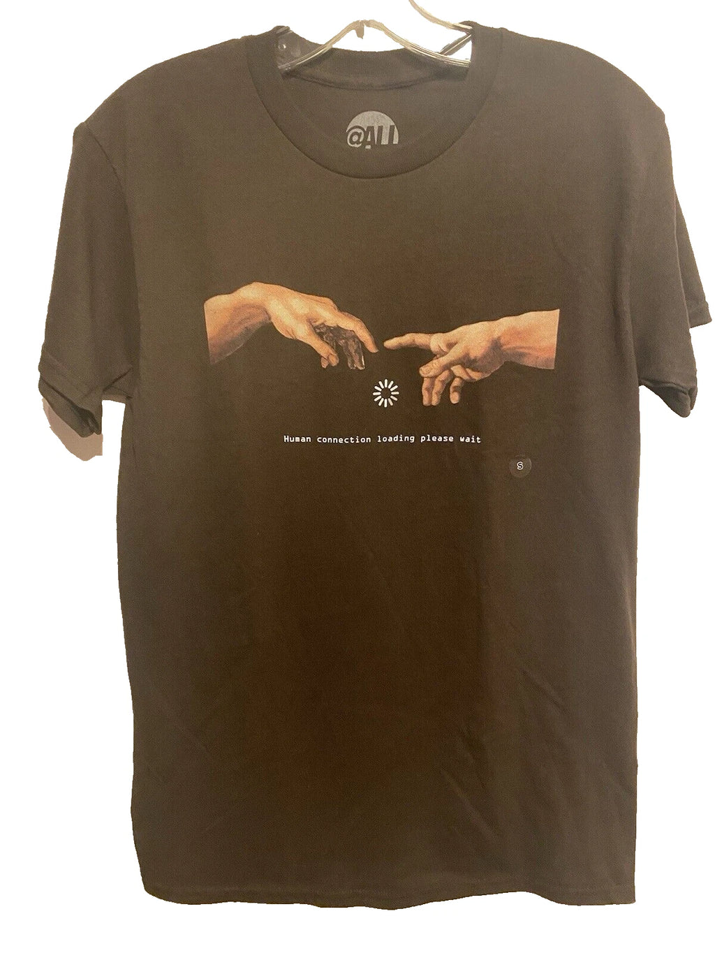 Y2K @ALL Human Connection Loading Soon Michael Angelo T-shirt Small Brown NWOT