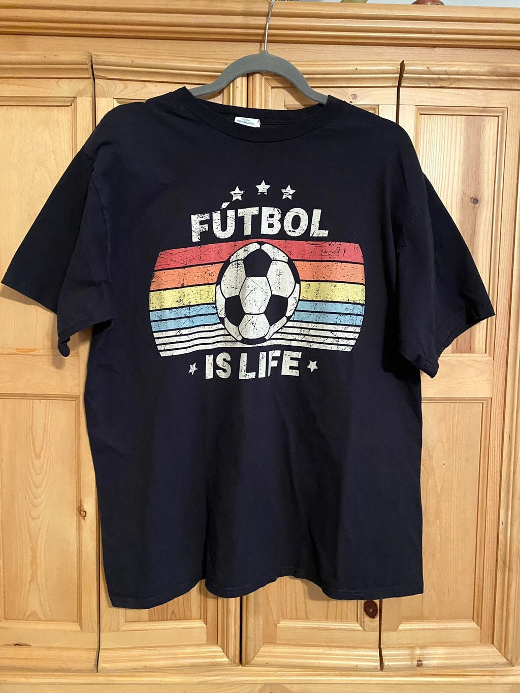 “Futbol Is Life” Port & Company Fan Favorite Black Soccer Graphic Tee T-Shirt XL