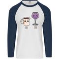 Coffee am Wine pm Funny Alcohol Prosecco Mens L/S Baseball T-Shirt