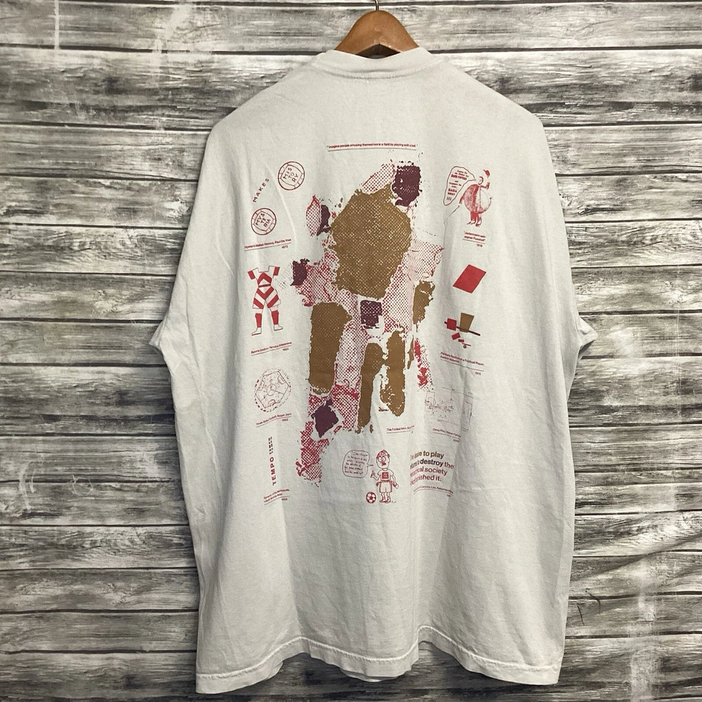 Boot Boyz Biz Shirt Mens 2XL Ivory Art & Football Soccer Graphic Tee Streetwear