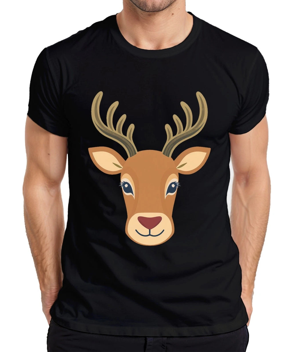 Deer Head Deer Head Cute Kids Forest Dweller Animal Print Boho Mens T-Shirt