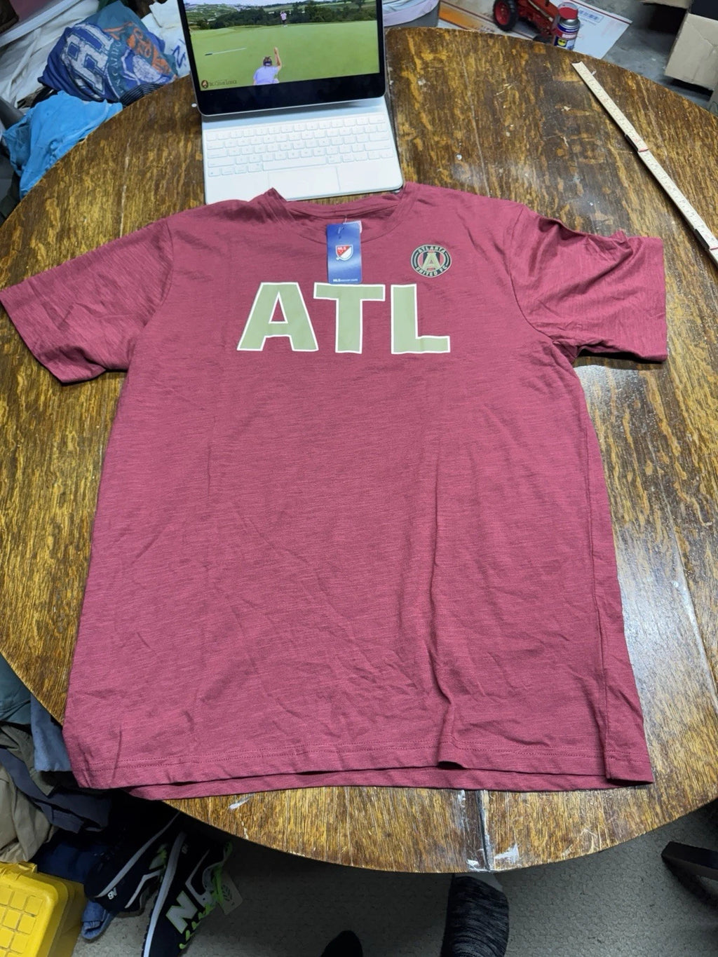 Atlanta United FC MLS TShirt Adult XL  Maroon Gold ATL Soccer Jersey Top New
