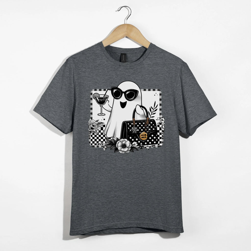 Bougie Ghost Shirt, Glam Halloween Tee, Spooky Girl Aesthetic Fashion T-Shirt
