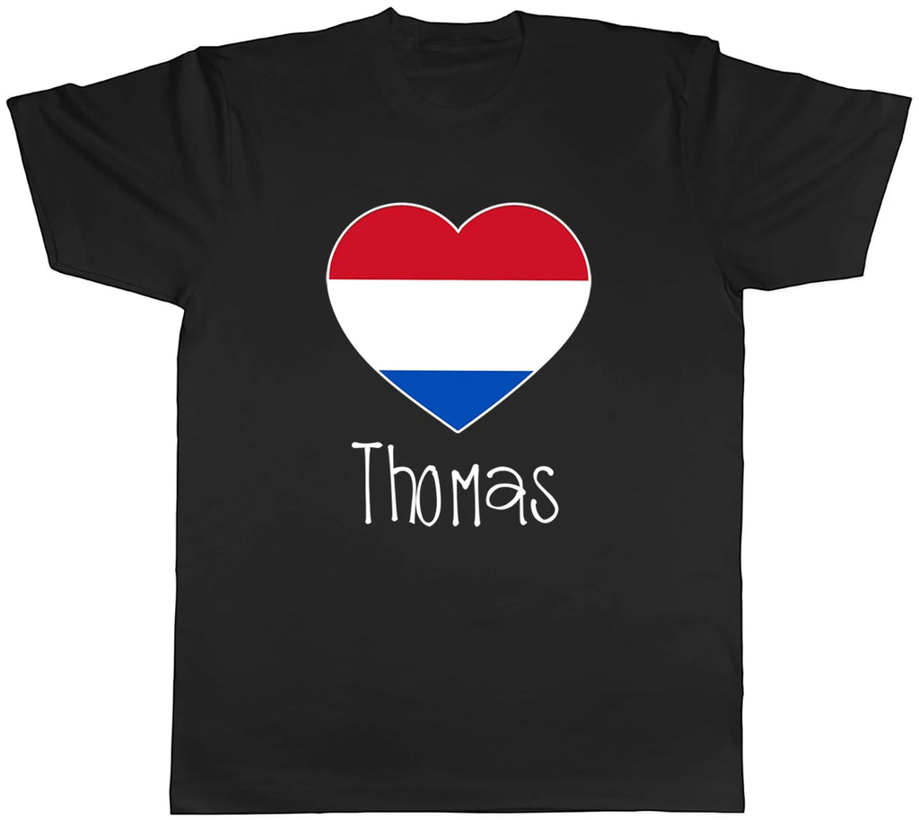 Personalised Love Netherlands Football Fan Mens T-Shirt Tee Gift Top