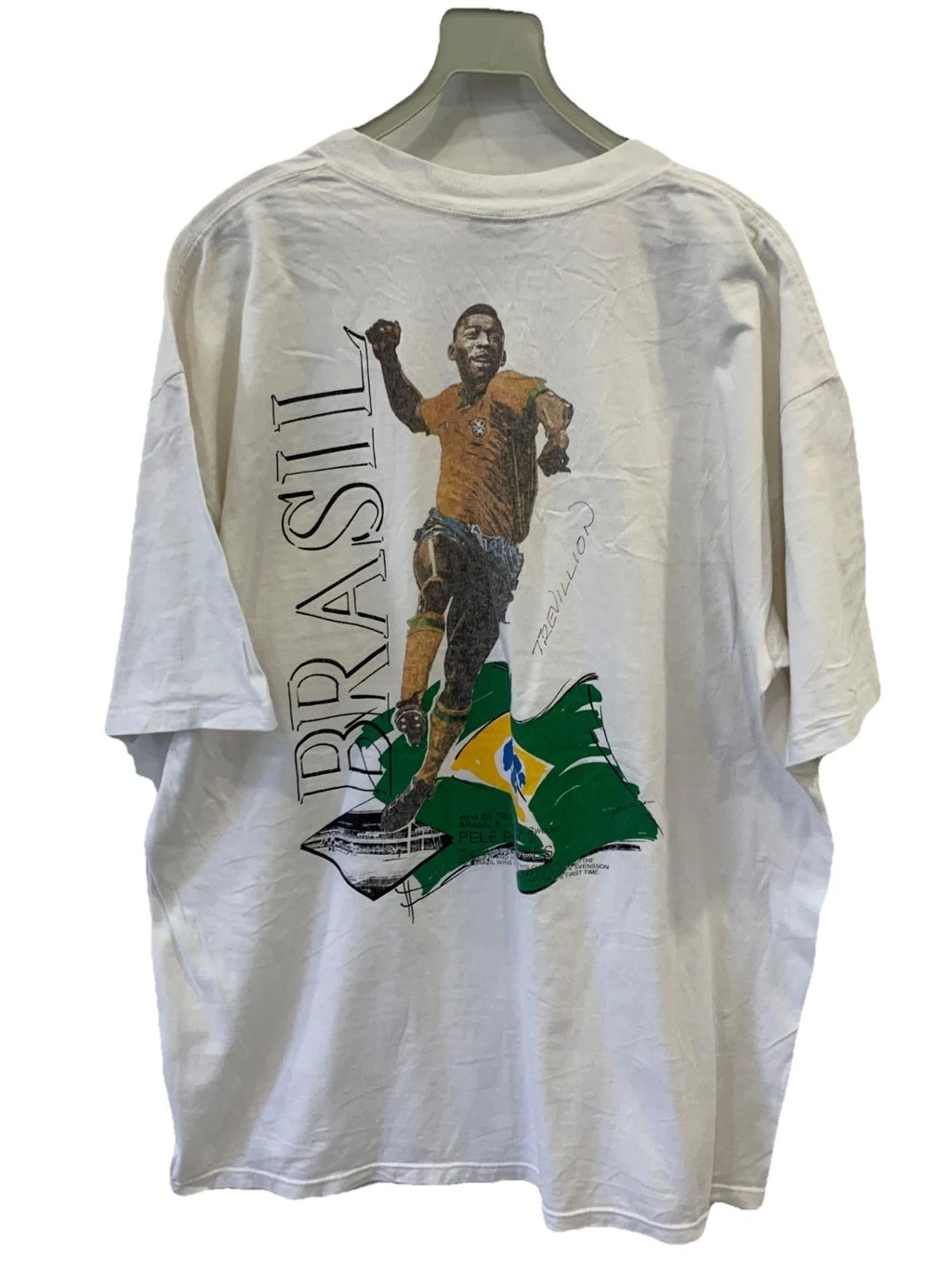 Vtg 90s Umbro Pele Brazil T-Shirt Mens XL Trevillion Art Soccer Football USA#68