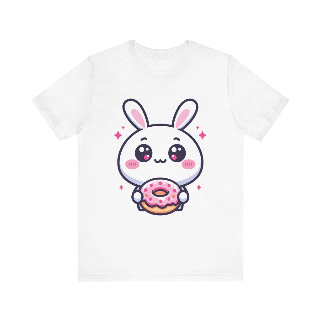 Kawaii Bunny with Pink Donut Cute Pastel Cartoon Art T-Shirt