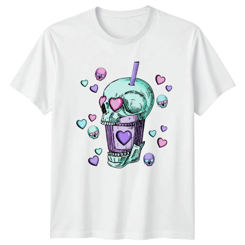 Pastel Goth Valentines Skull Love T-Shirt Gothic Aesthetic Valentines Day Gift