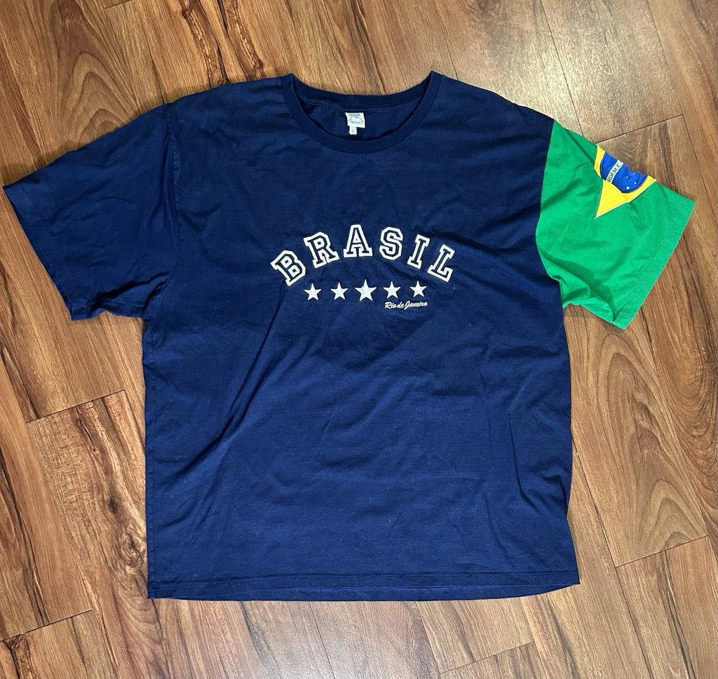 Ginga Carioca Brazil Soccer T shirt Men XL Brazilian Flag On Arm Futbol