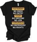Yesterday Today Tomorrow Vaccinated Shirt - Minimalist Mindfulness Sarcastic Tee