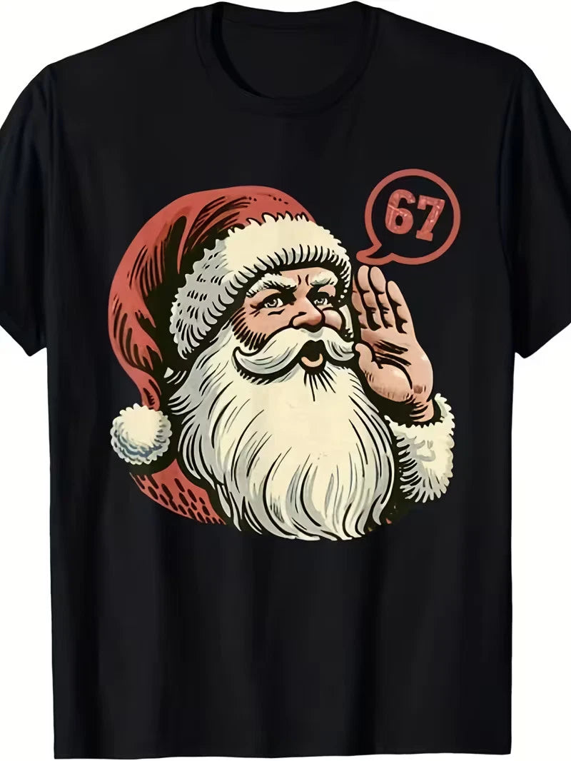 Funny Six Seven Meme Santa Claus Graphic T-Shirt
