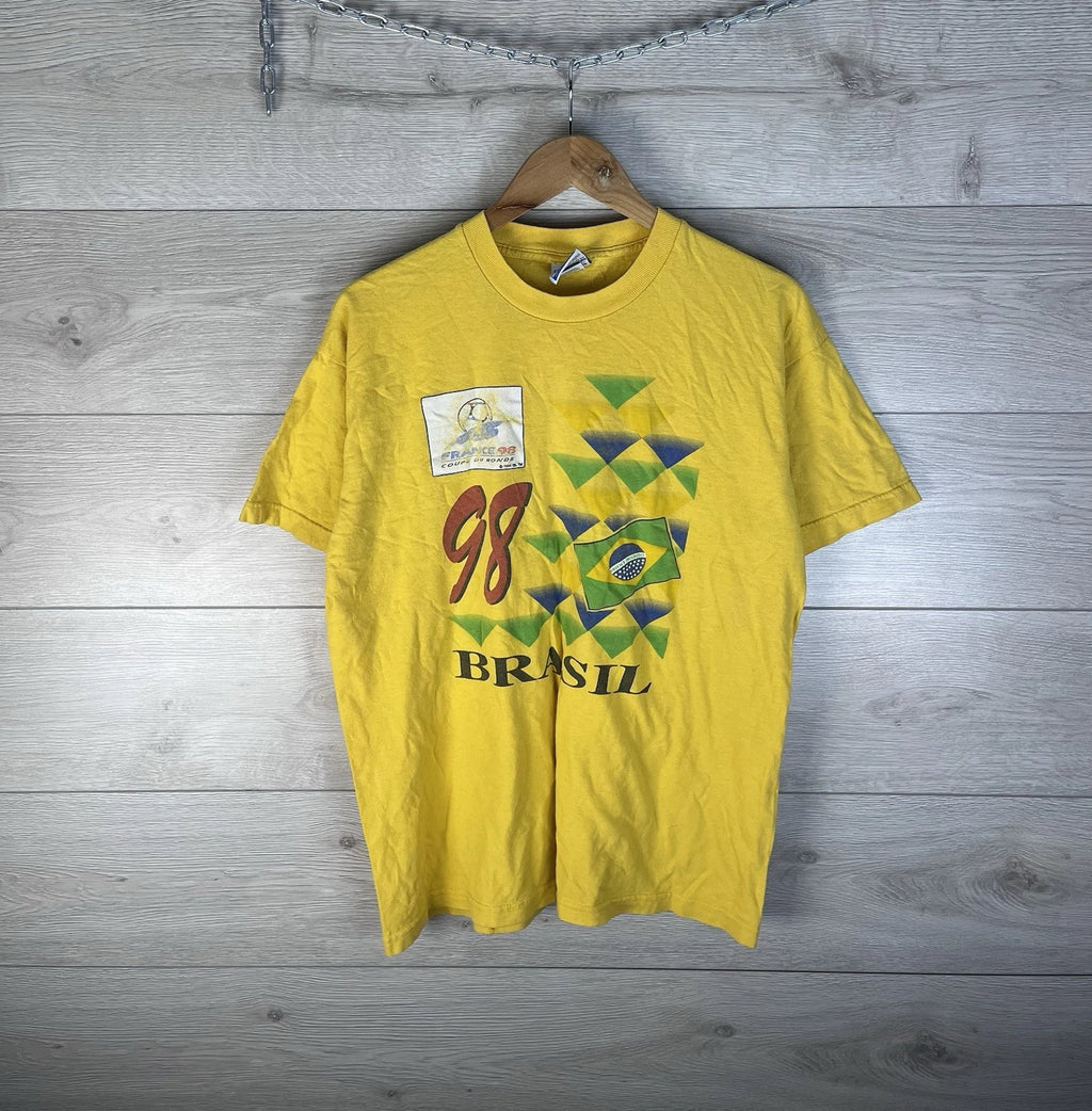 Mens t-shirt merch France 98 Coupe Ou Mande size L Brazil 🇧🇷