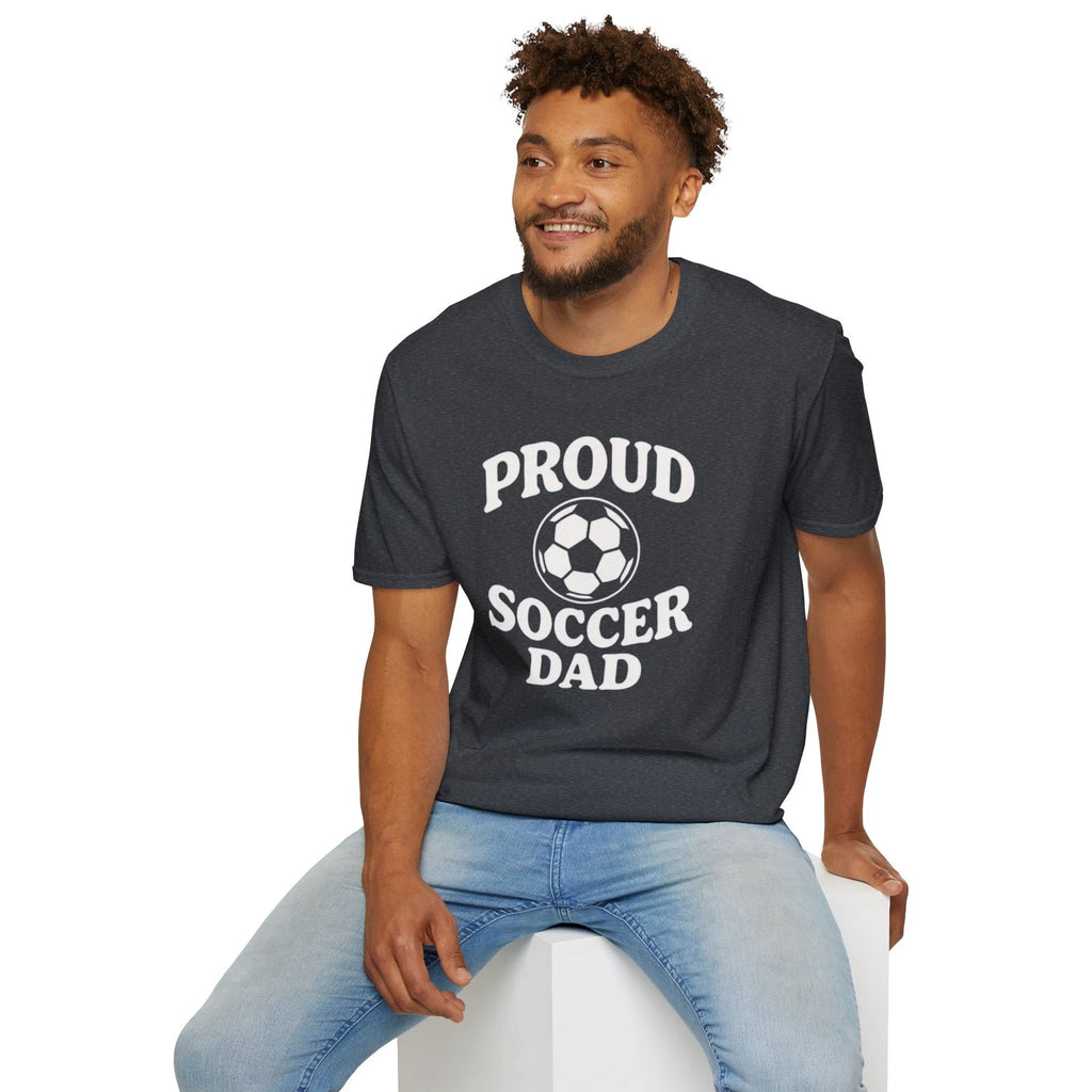 Proud Soccer Dad T-Shirt, Unisex Tee for Dads, Soccer Gifts, Father’s Day