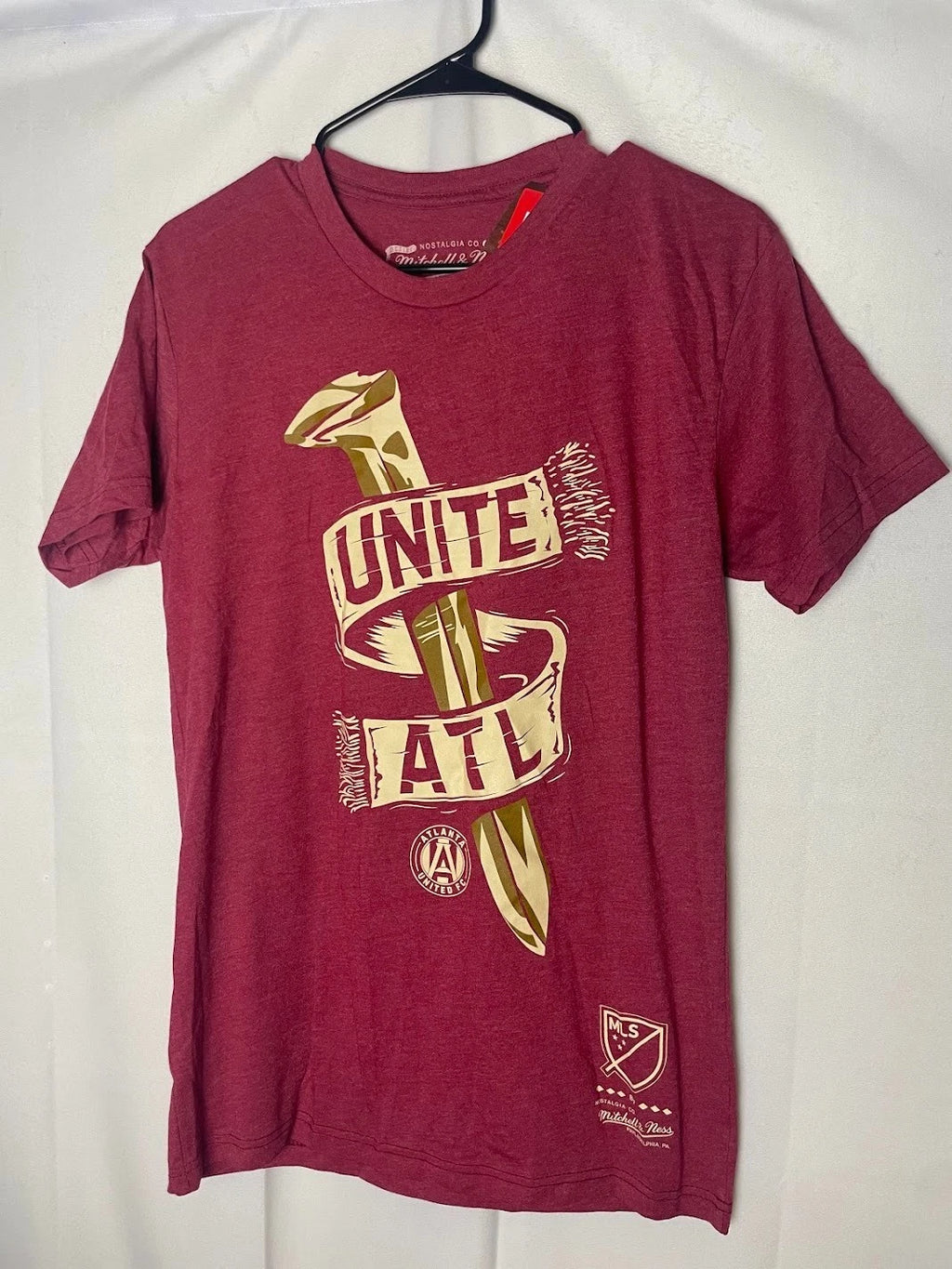 Mitchell & Ness Atlanta United MLS Soccer Men's T Shirt Red Size Small NWT