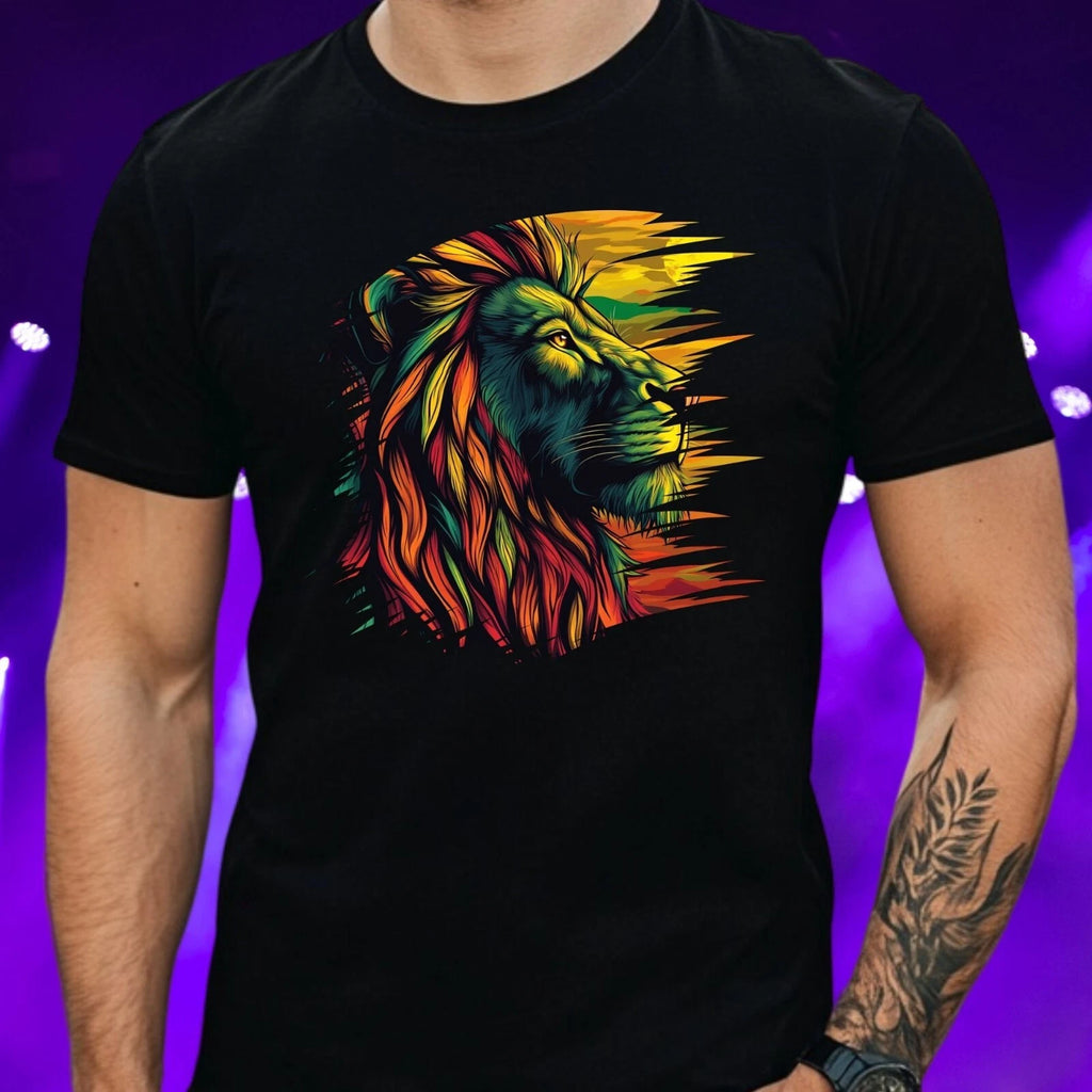 Mens Rastafarian Lion Cotton T Shirt Size XS to 5XL