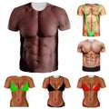 Casual Men TShirts With 3D Fake Chest Prints For Gym And Street Fashion
