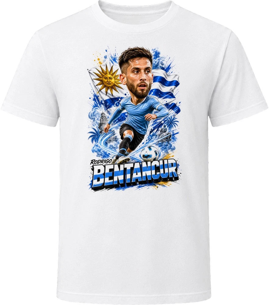 Rodrigo Bentancur Uruguay Soccer Caricature 2026 World Cup T Shirt