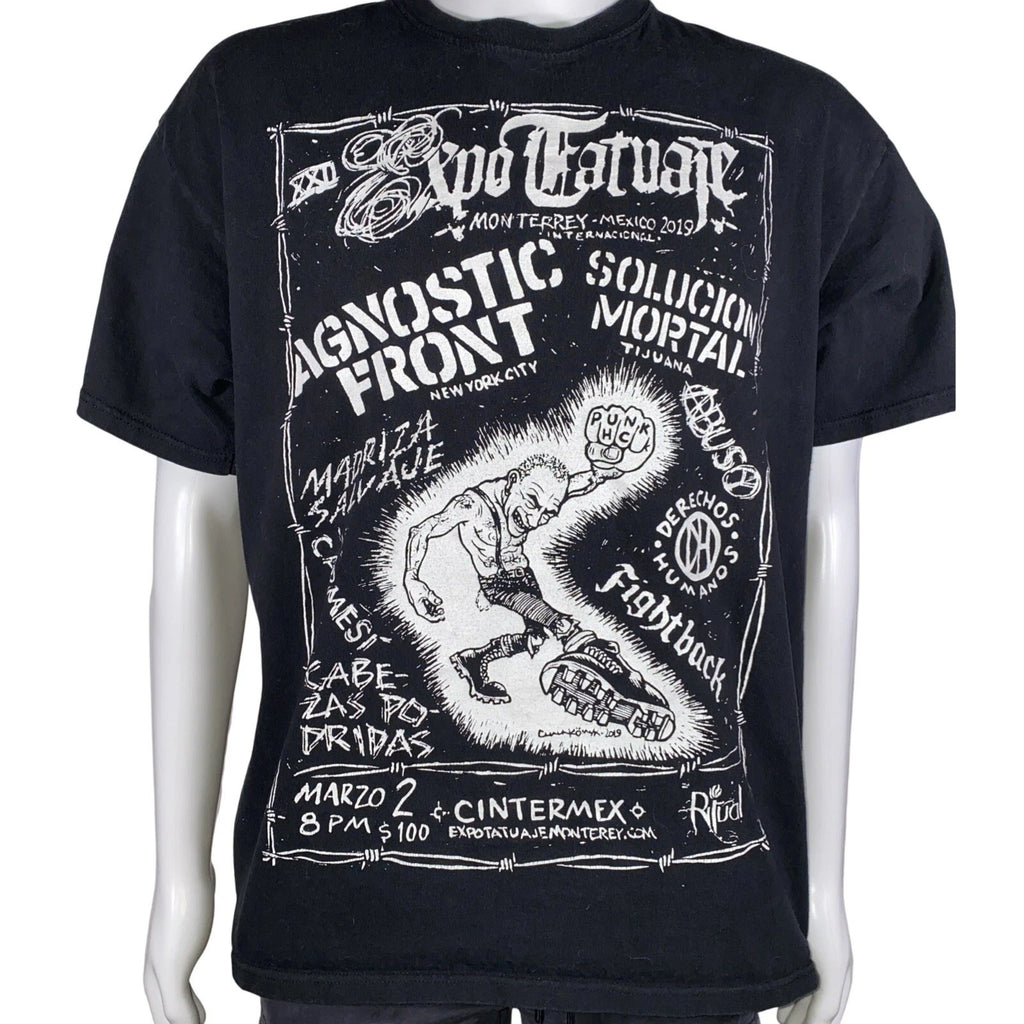 Expo Tatuaje Monterrey Mexico 2019 Tour T-Shirt Agnostic Front Hardcore XL