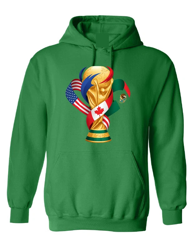 FIFA 2026 hoodie World Cup Soccer Graphic USA Football Green hooded sweatshirt