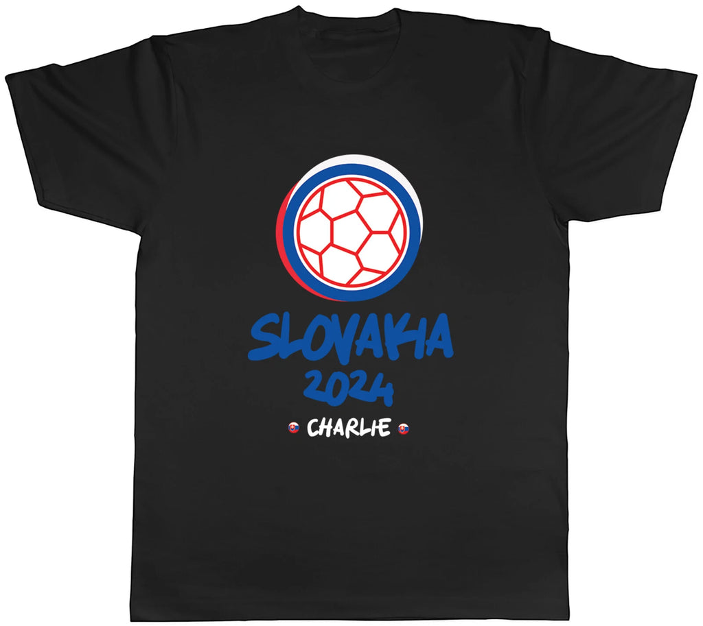 Personalised Slovakia 2024 Mens T-Shirt Football Soccer Supporter Fan Tee Gift