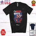 Custom Name Red White 250th Crew 2026; 4th Of July Soccer Player Patriotic Shirt