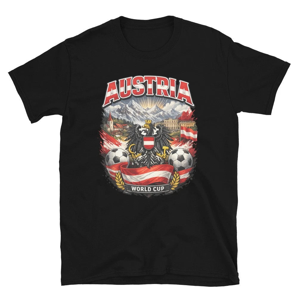Austria World Cup Football Fan T-Shirt – Red & White Supporter Edition Unisex
