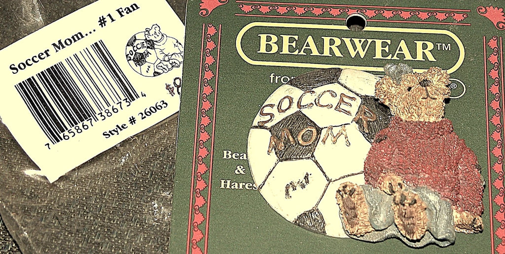 Boyds Bears pin "Soccer Mom..#1 Fan" #26063 New retired 2 in. sports Mother