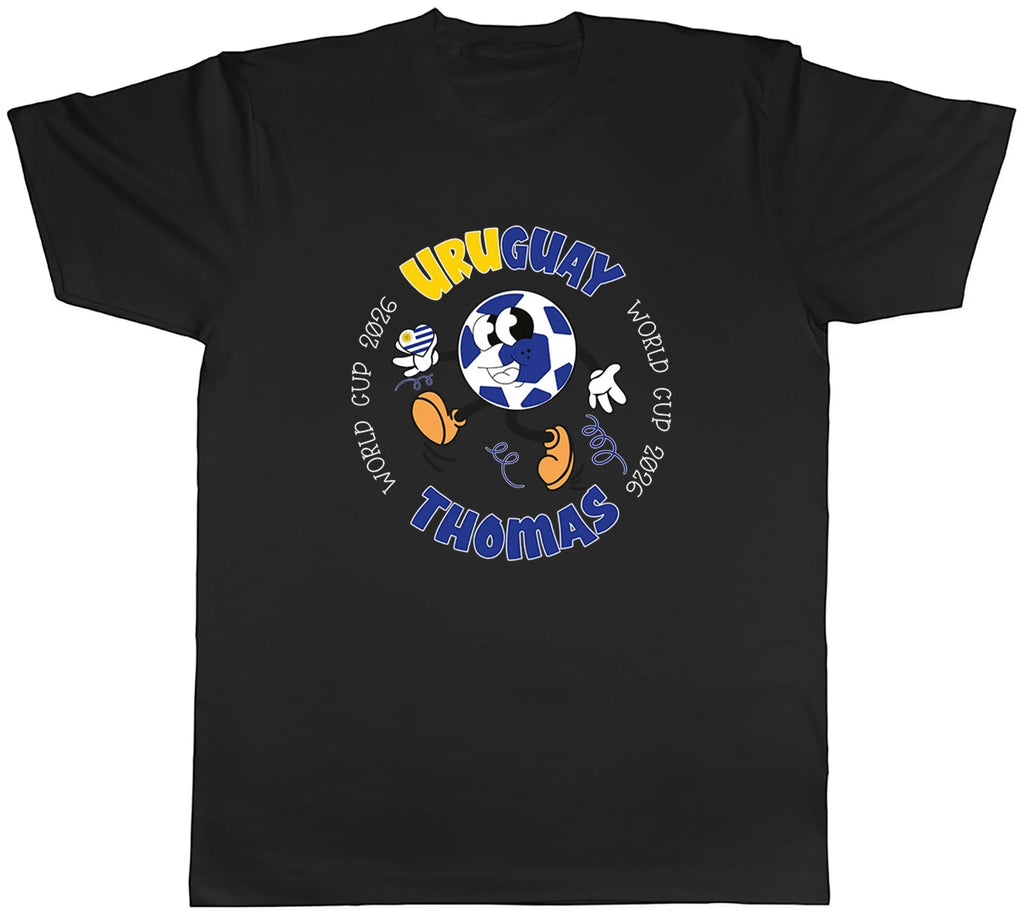 Personalised Uruguay World Cup Heart Football Fan Mens T-Shirt Tee Gift Top
