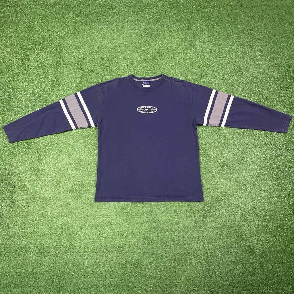 Vintage Reebok 1940s Football Jersey Style Long Sleeve Shirt Men's Large - 23x30