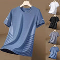 Breezy Mens Casual Tee Featuring Stylish Stripe Pattern and Comfort Fit