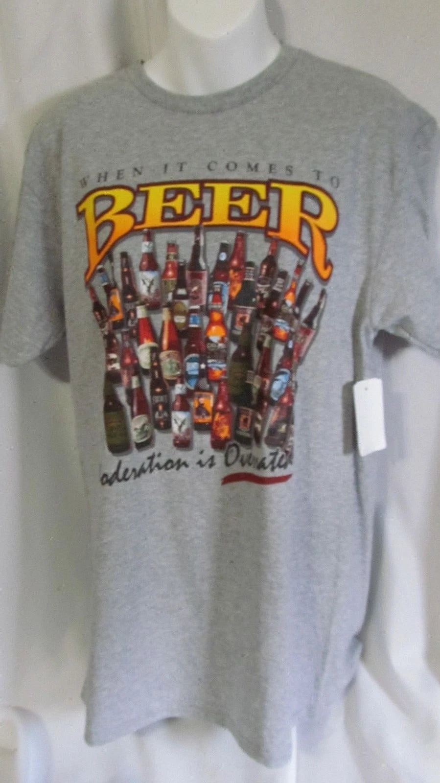 Mens M Beer T-Shirt  Moderation Is Overrated ,Medium Graphic T  #3