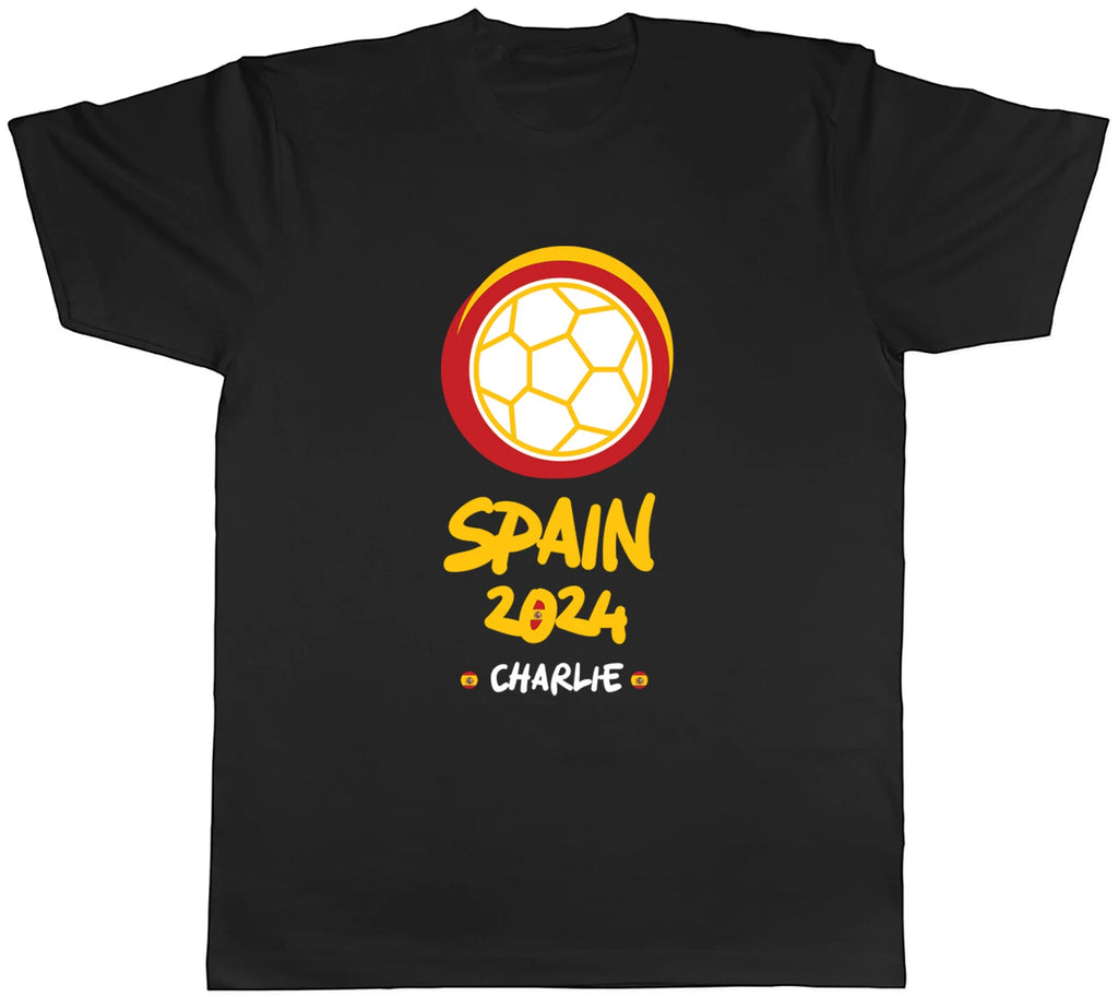 Personalised Spain 2024 Mens T-Shirt Football Soccer Supporter Fan Tee Gift