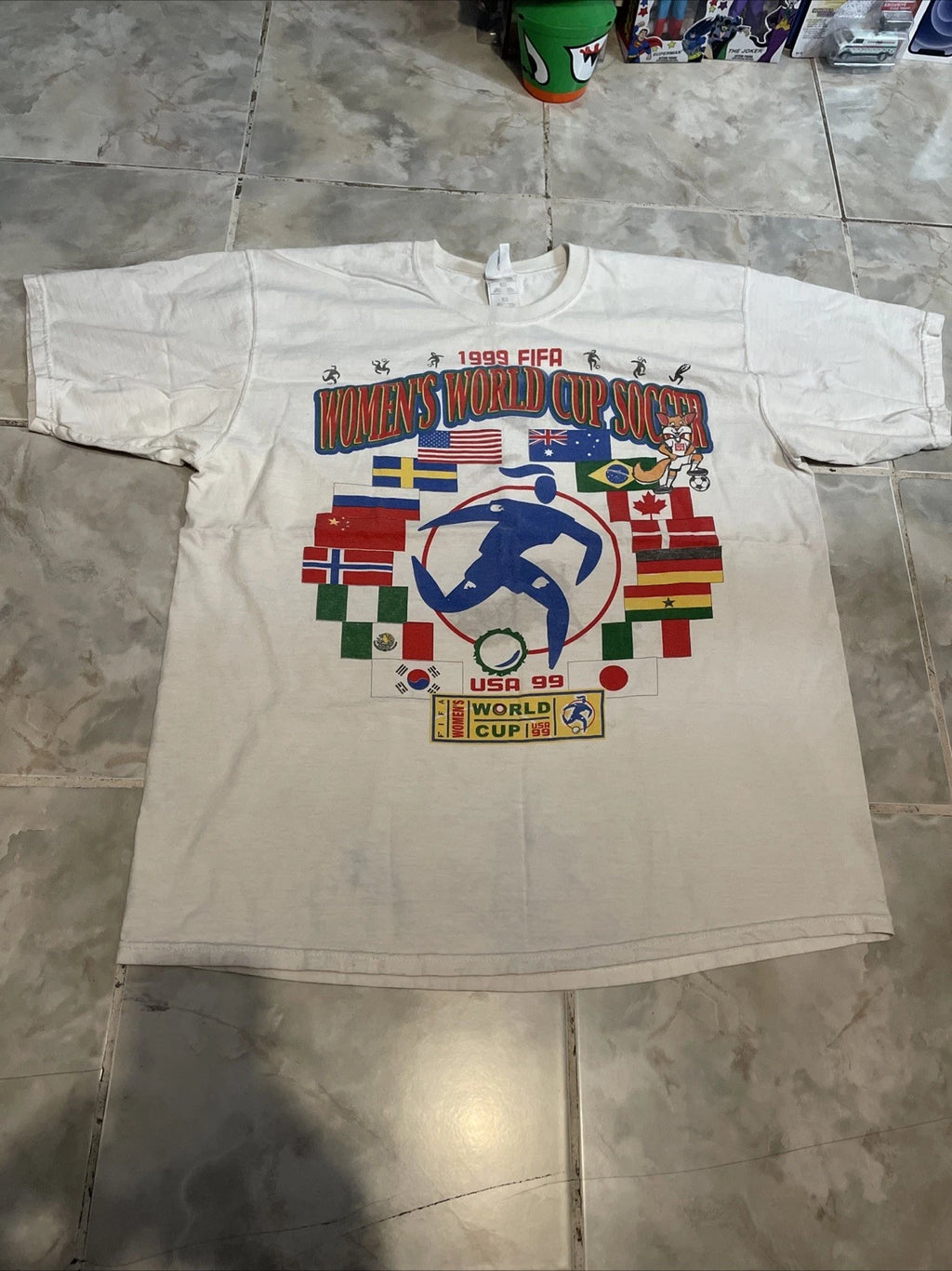 Vintage 1999 FIFA Women’s World Cup Soccer T-Shirt SZ XL Double Sided Graphic