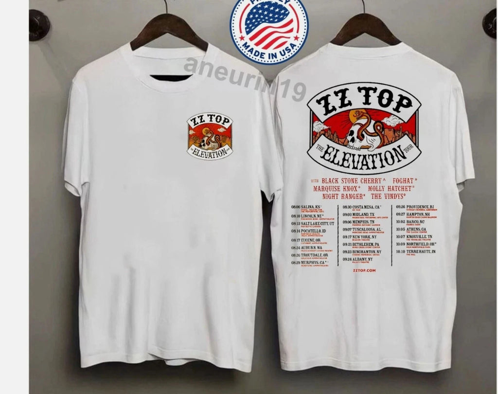 2-Sides ZZ Top Fall 2025 Tour The Elevation Shirt