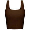 Stylish Ribbed Sleeveless Crop Top with Square Neckline Breathable Top for Women