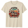 Cute Raccoon Flower Bouquet Animal Lovers Graphic Design T-Shirt