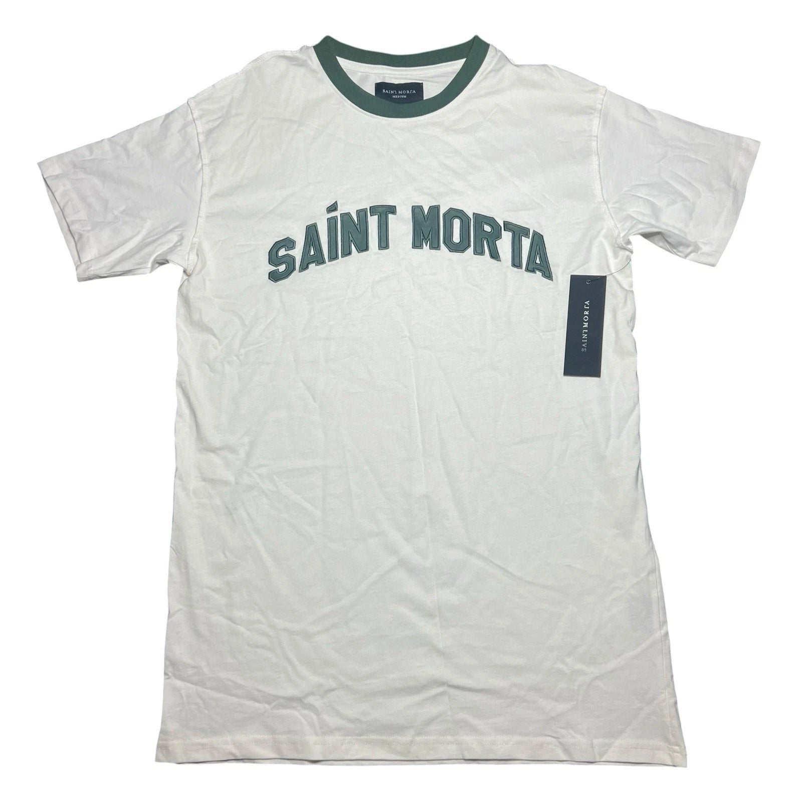 Saint Morta T Shirt Mens Medium White Green Logo Tee Streetwear New With Tags