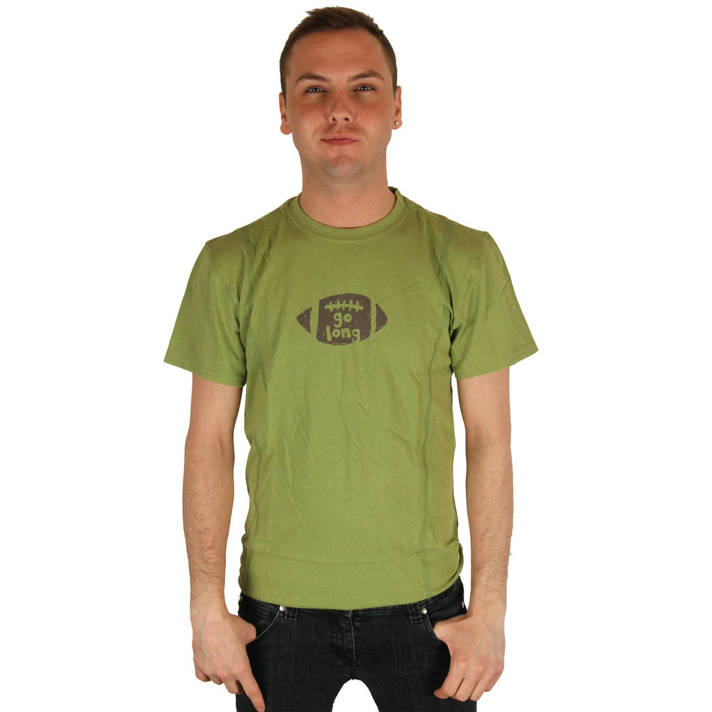 Life is Good Monster Green Go Long Football Stamp Fade Out T-Shirt Tee Top NWT