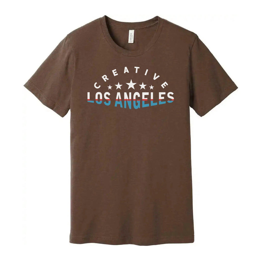 Creative Los Angeles Unisex Graphic T Shirt With Bold Text Design And Stars Soft